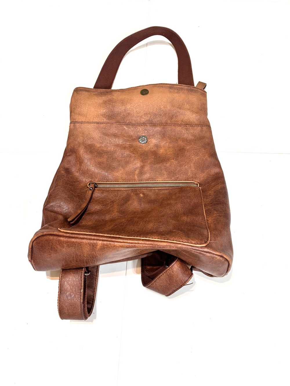 Urban Expressions Brown Backpack With Blue and Brown Paisley Interior
